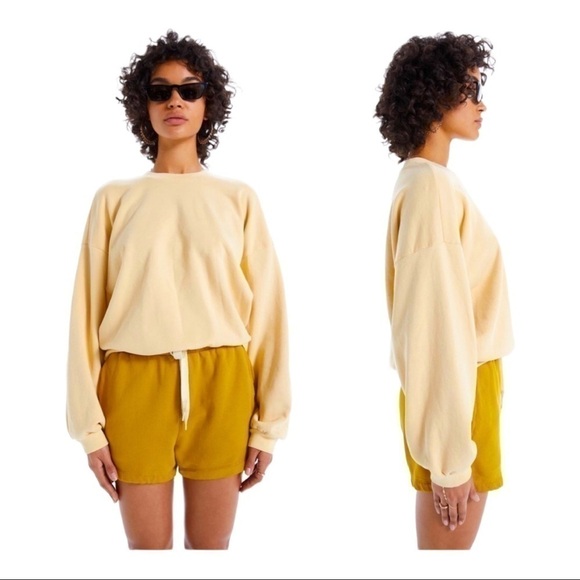 𝅺MOTHER The Loosen Up Cropped Sweatshirt yellow - Picture 1 of 16